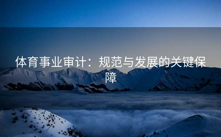 体育事业审计：规范与发展的关键保障